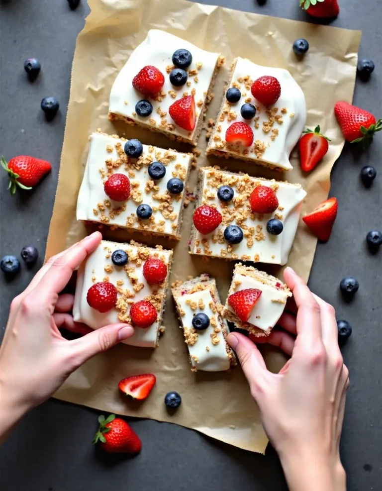 homemade frozen yogurt bark with berries and granola