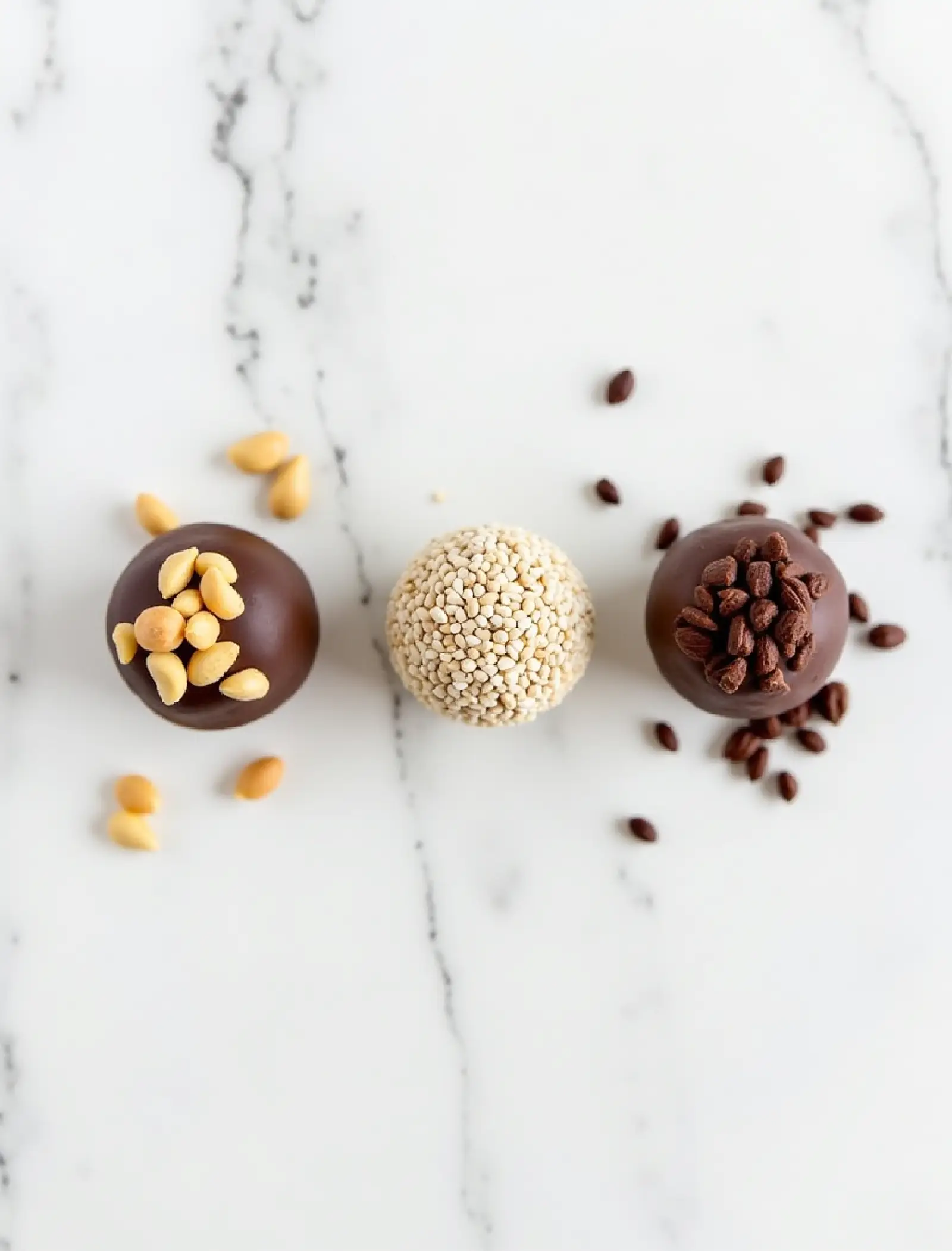 Three varieties of homemade No-Bake energy balls showing peanut butter chocolate, coconut lime, and chocolate cherry recipes