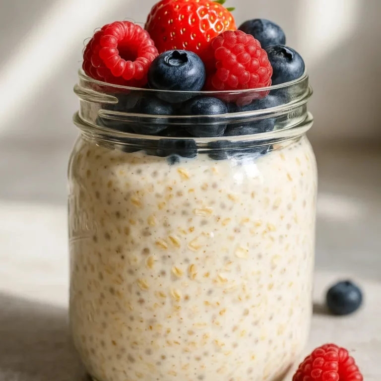 no-bake overnight oats jars with fresh berries