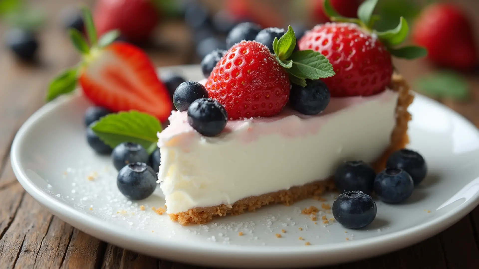 No Bake Frozen Yogurt Pie with Fruit
